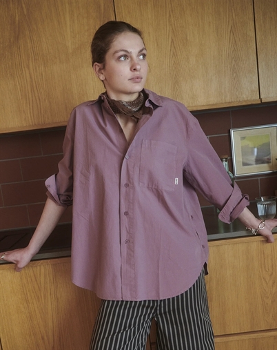 Elsk - Poplin Womens Hemd - Faded Plum